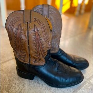Tony Lama Cowboy Boots | Black & Tan Leather | Size ~10.5 Men’s | Western Rodeo